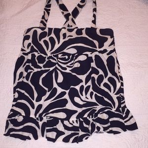 J.Crew navy and white cotton tank S